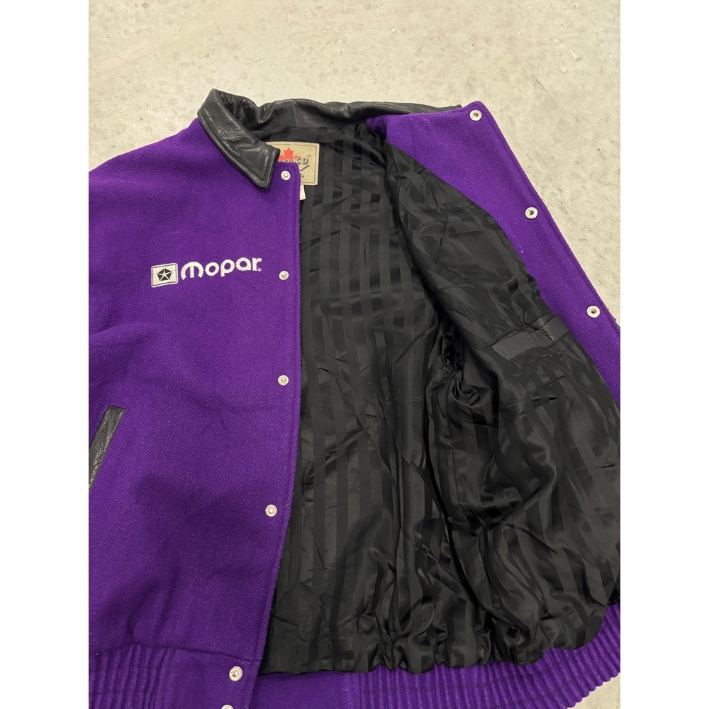 Vintage Choko Snap-on Mopar Muscle Car Series Varsity Jacket Purple Leather L - Picture 5 of 8